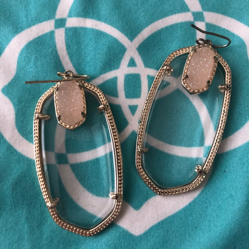 Clear crystal with Iridescent Drusy